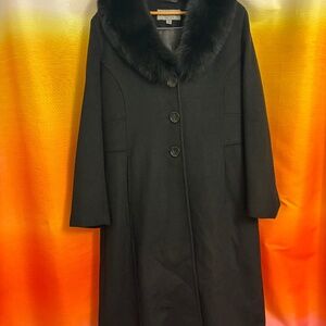 Black wool dress coat